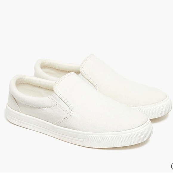 NWT Crewcuts Kids Slip On Canvas Sneakers Off White Size K3 3 Little Kids - Picture 1 of 9